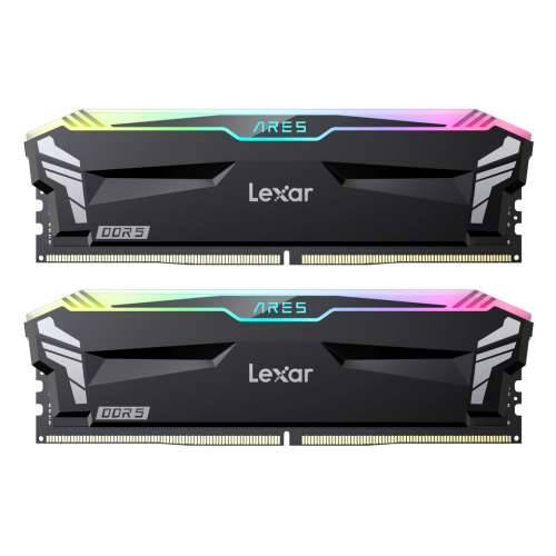 Lexar ARES RGB 32GB Kit (2x16GB) DDR5-6800 Black UDIMM Desktop Memory with RGB Lighting