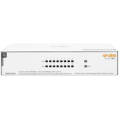 HPE Aruba Instant On 1430 8G Class4 PoE 64W 8-Port unmanaged Switch