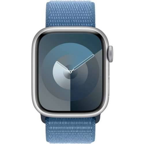 Apple Watch Series 9 LTE 41mm Aluminum Silver Sport Loop Winter Blue