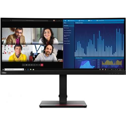 86.7cm/34“ (3440x1440) Lenovo ThinkVision P34w-20 21:9 UWQHD IPS Curved 4ms 60Hz HDMI DP USB-C Speaker KVM Black