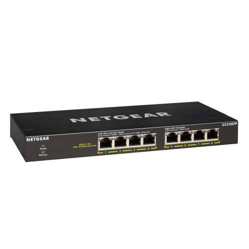 NETGEAR GS308PP 8-Port Unmanaged Switch [8x Gigabit LAN, PoE+ 83W, Fanless] Cijena