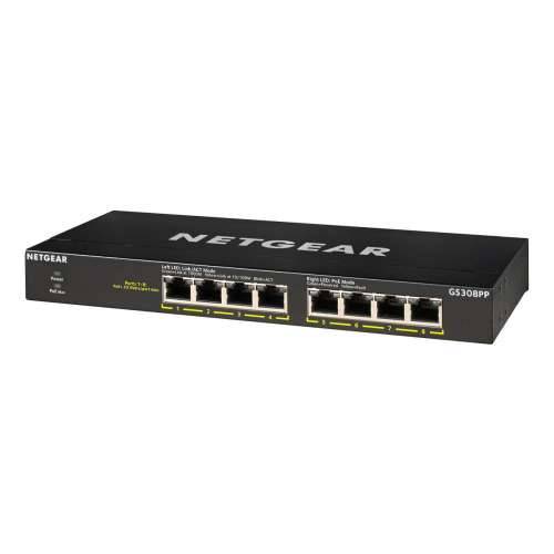 NETGEAR GS308PP 8-Port Unmanaged Switch [8x Gigabit LAN, PoE+ 83W, Fanless] Cijena