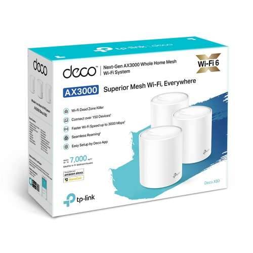 TP-Link Deco X60 WiFi 6 Mesh System, Set of 3 AX3000 Dual-Band, 2x Gb LAN/WAN (per unit) Cijena