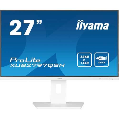 68.5cm/27“ (2560x1440) Iiyama ProLite XUB2797QSN-W1 16:9 WQHD IPS 1ms 100Hz HDMI DP USB-C Speaker Pivot Black