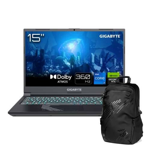 GIGABYTE G5 KF5-H3DE554KD + GB AORUS gaming notebook backpack - 15.6" FHD 360Hz display, Intel Core i7-13620H, 16GB RAM, 1TB SSD, NVIDIA GeForce 