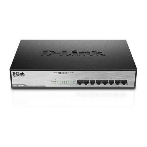D-Link 8-port radna sklopka (DGS-1008MP) [PoE, Gigabit LAN, Bez upravljanja, Zelena mrežna tehnologija] Cijena