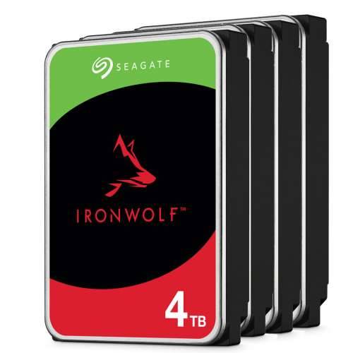 4-Pack Seagate IronWolf 4TB 256MB 3.5 inch SATA Internal CMR NAS Hard Drive