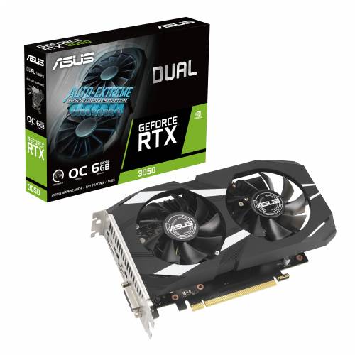 ASUS Dual GeForce RTX 3050 6G OC graphics card - 6GB DDR6, 3x DisplayPort/HDMI