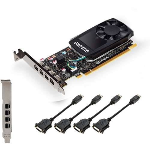 PNY NVIDIA Quadro P1000 V2 4GB PCIe 3.0 Workstation Graphics Card 4x Mini-DP