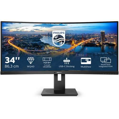 86.4cm/34“ (3440x1440) Philips B Line 346B1C 21:9 UWQHD Curved 5ms 100Hz HDMI DP USB-C Speaker Black