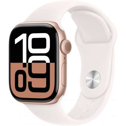 Apple Watch Series 10 LTE 42mm Rose Gold Aluminum Case with Light Blush Sport Band - S/M