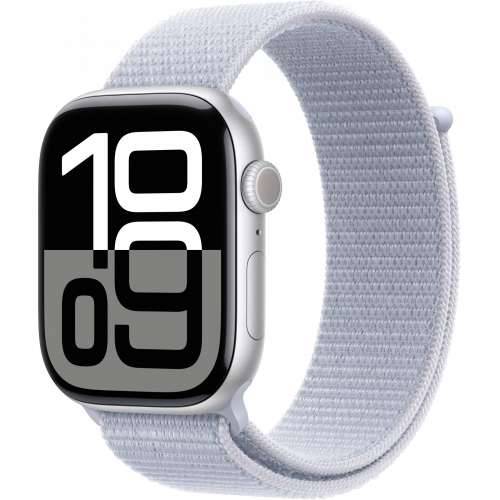 Apple Watch Series 10 GPS 46mm Aluminum Silver Sport Loop Blue Cloud