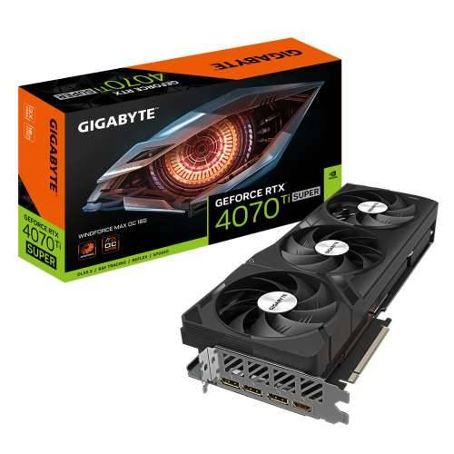 GIGABYTE GeForce RTX 4070 Ti SUPER Windforce Max OC 16G - 16GB GDDR6X, 1x HDMI, 3x DP