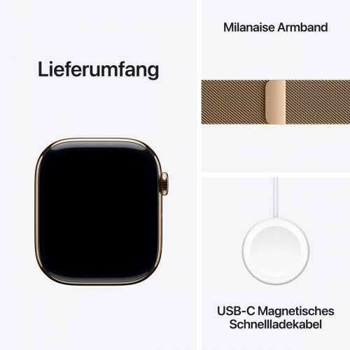 Apple Watch S10 Gold Titanium Milanese Loop Gold - S/M GPS + Cellular 46mm MC7T4QF/A 2024 Cijena