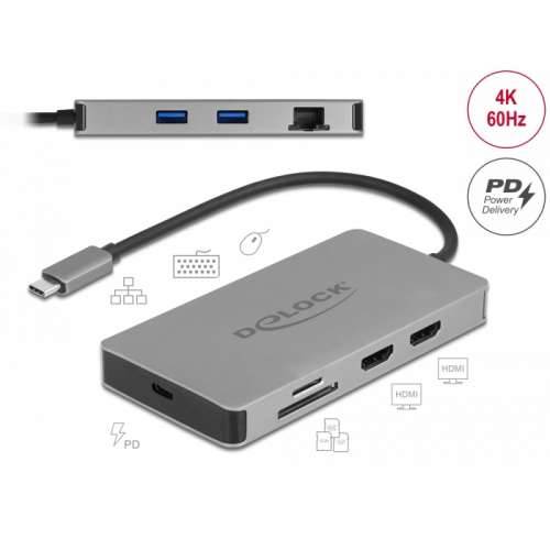 Delock USB Type-C™ Docking Station 4K - Dual HDMI MST / USB 3.2 SD / LAN / PD 3.0 Cijena