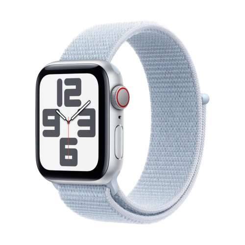 Apple Watch SE Silver Aluminum Sport Loop Blue Cloud 2024 GPS + Cellular 40mm MXGE3QF/A