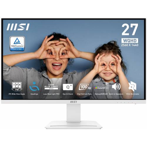 MSI PRO MP273QWDE E2 Office Monitor - IPS Panel, 100Hz White, 1ms(MPRT) Response Time (GTG) 4ms