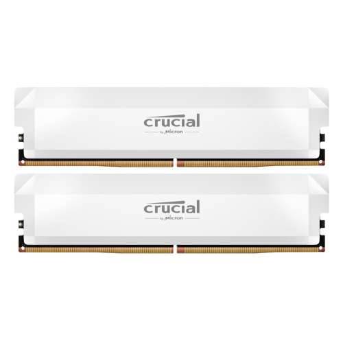 Crucial Pro OC White 32GB Kit (2x16GB) DDR5-6400 CL38 UDIMM Gaming Memory - Supports Intel XMP 3.0 and AMD EXPO