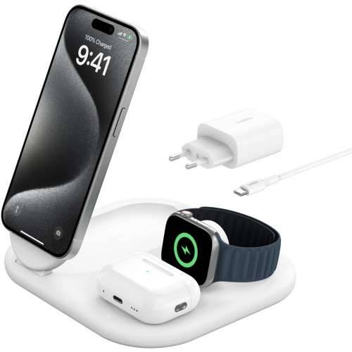 Belkin Wireless BOOST CHARGE Qi2 3-in-1 charging station 15W white Cijena