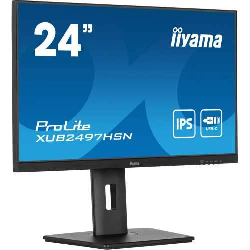 60.5cm/23.8“ (1920x1080) iiyama ProLite XUB2497HSN-B2 16:9 FHD IPS 1ms 100Hz HDMI DP USB Hub Speaker Pivot Black Cijena