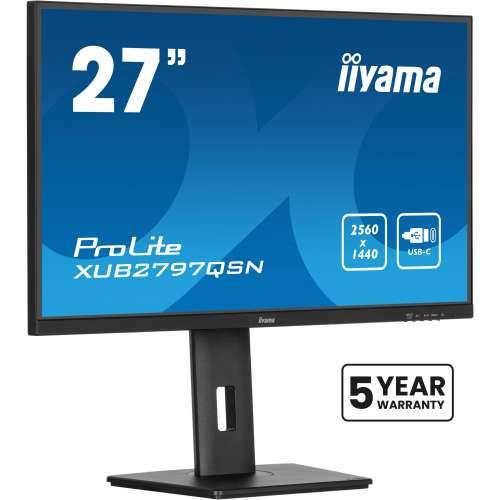 68.5cm/27“ (2560x1440) iiyama XUB2797QSN-B2 16:9 QHD IPS 1ms 100Hz HDMI DP USB-C Speaker Pivot Black Cijena