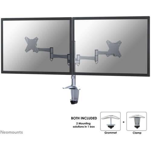 Neomounts desk mount for two flat screens up to 27“ (69 cm) 9KG FPMA-D1330DSILVER Cijena