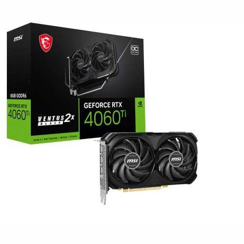 MSI GeForce RTX 4060 Ti 8G Ventus 2X Black E1 OC graphics card - 8GB GDDR6X, 1x HDMI, 3x DP Cijena