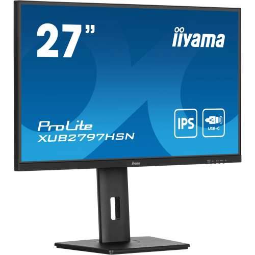 68.5cm/27“ (1920x1080) iiyama ProLite XUB2797HSN-B2 16:9 FHD IPS 1ms 100Hz HDMI DP USB-C Speaker Pivot Black Cijena