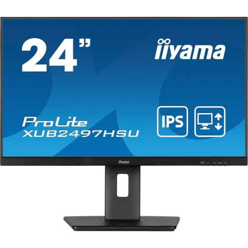 61cm/24“ (1920x1080) iiyama ProLite XUB2497HSU-B2 16:9 FHD IPS 1ms 100Hz USB hub HDMI DP Speaker Pivot Black