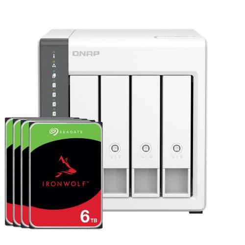 QNAP Systems TS-433-4G 24TB Seagate IronWolf NAS bundle NAS incl. 4x 6TB Seagate IronWolf 3.5 inch SATA hard drive