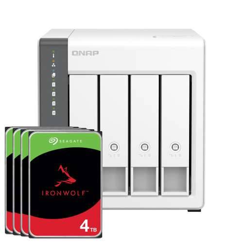 QNAP Systems TS-433-4G 16TB Seagate IronWolf NAS bundle NAS incl. 4x 4TB Seagate IronWolf 3.5 inch SATA hard drive