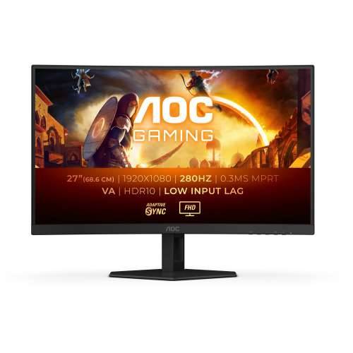 68.6cm/27“ (1920x1080) AOC Gaming C27G4ZXE 16:9 FHD VA curved HDR10.3ms 280Hz 2xHDMI DP Black