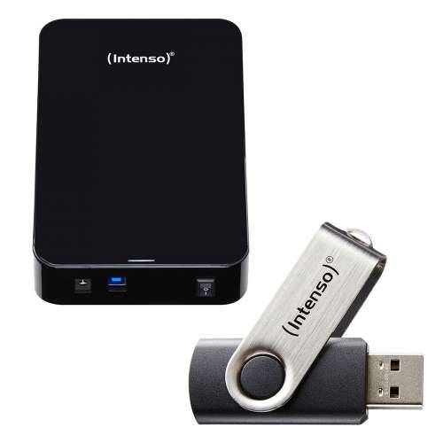 Intenso Memory Center 8TB Black incl. Intenso Basic Line 8GB Bundle with external hard drive and USB stick
