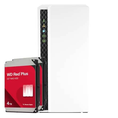 QNAP Systems TS-233 8TB WD Red Plus NAS bundle NAS incl. 2x 4TB WD Red Plus 3.5 inch SATA hard drive