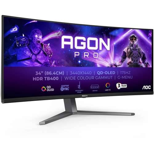 AOC AGON AG346UCD 86.4cm (34") UWQHD OLED Monitor Curved 21:9 HDMI/DP/USB 175Hz 0.03ms Sync Cijena