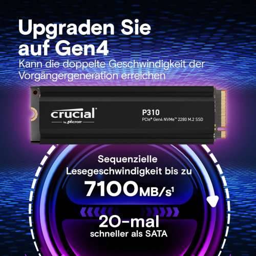M.2 2TB Crucial P310 NVMe PCIe Gen4 with Headsink Cijena