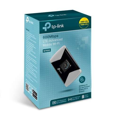 TP-Link Mobiler 4G LTE WLAN router (M7650) 3000 mAh-Akku, zu 867 Mbit / s, 1x mikro USB, 1x mikro SIM, 1x mikro SD Cijena