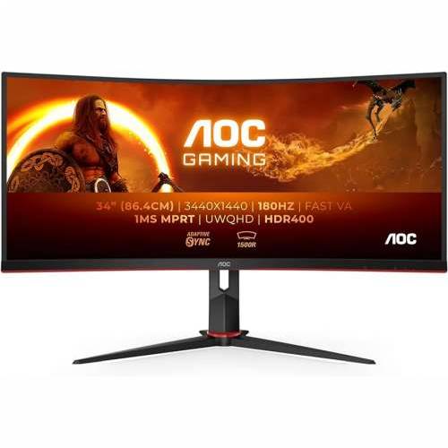 AOC LED 34”, CU34G2XP, HDMIx2, DP, 180Hz, 1ms