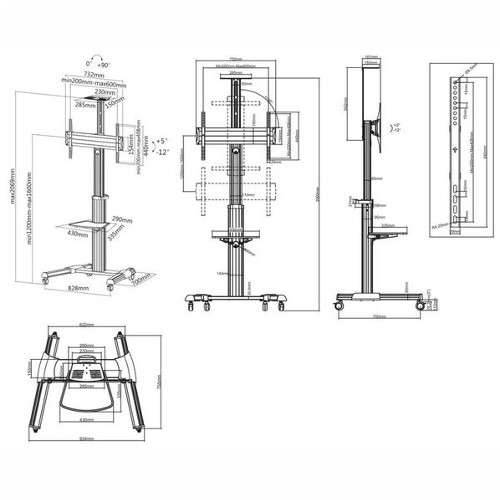 Manhattan pokretni podni stalak 37”-86”,50 kg, Al Cijena
