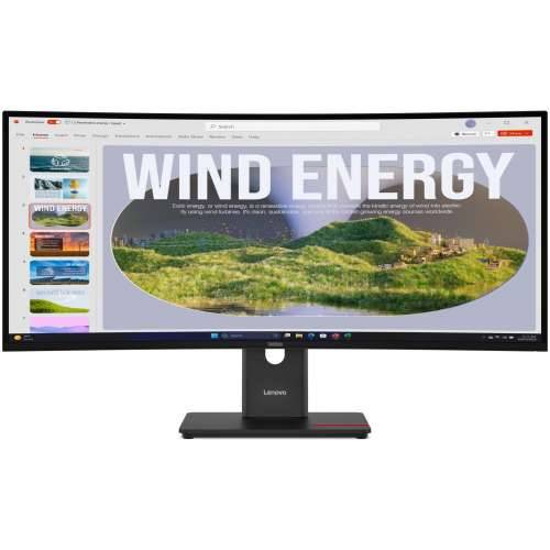LENOVO ThinkVision T34WD-40 86.36cm 34inch 3440x1440 Curved VA 120Hz USB-C docking 96W Mirror power button TopSeller