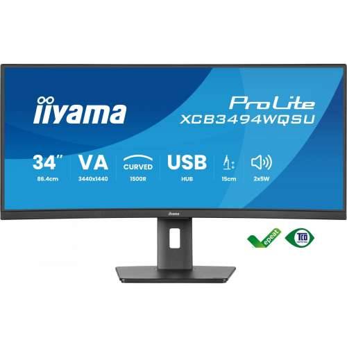 iiyama ProLite XCB3494WQSU-B1 86.4cm (34") WQHD VA Curved Office Monitor 21:9 HDMI/DP/USB-C 120Hz 0.4ms Cijena