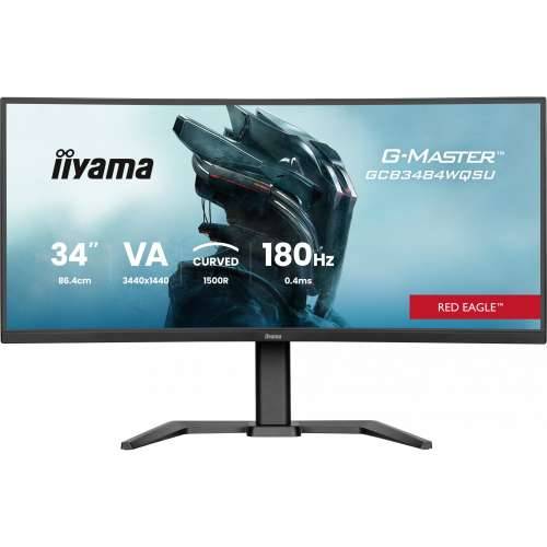 iiyama G-Master Red Eagle GCB3484WQSU-B1 86.4cm (34") UWQHD VA Gaming Monitor Curved 21:9 DP/HDMI/USB-C 180Hz 0.4ms (MPRT) Sync Cijena