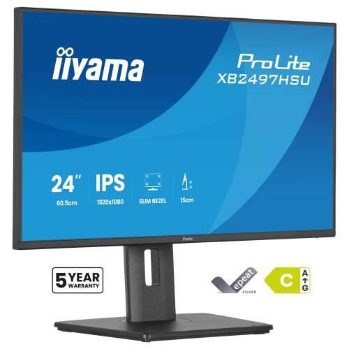 60.5cm/23.8“ (1920x1080) iiyama ProLite XB2497HSU-B1 16:9 IPS 4ms 120Hz HDMI DisplayPort USB VESA Speaker Black Cijena