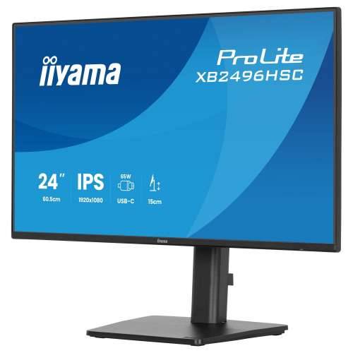 60.5cm/24“ (1920x1080) iiyama ProLite XB2496HSC-B1 16:9 IPS 3ms 144Hz HDMI USB-C USB VESA Speaker Black Cijena