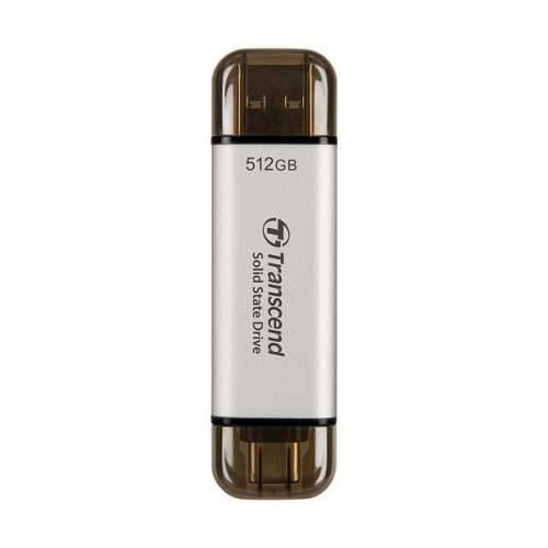 TRANSCEND ESD310S 512GB External SSD USB 10Gbps Type C/A Silver