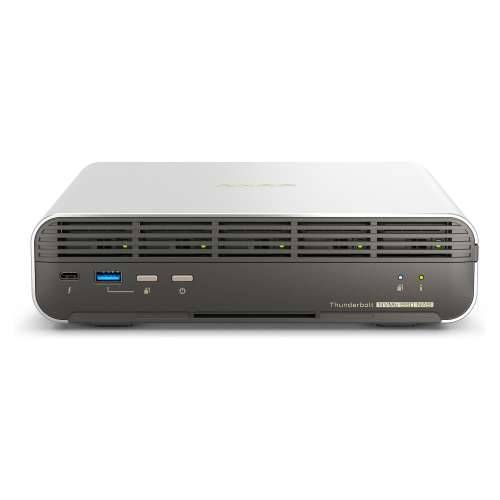 QNAP TBS-h574TX-i3-12G 5-bay All-Flash NASbook Intel Core i3-1320PE 8C/12T up to 4.50GHz onboard 12GB RAM not expandable