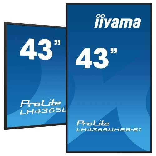109cm/43“ (3840x2160) iiyama ProLite LH4365UHSB-B1 16:9 4K IPS Touch 8ms 60Hz 24/7 2xHDMI DP LAN WIFI Speaker Black Cijena
