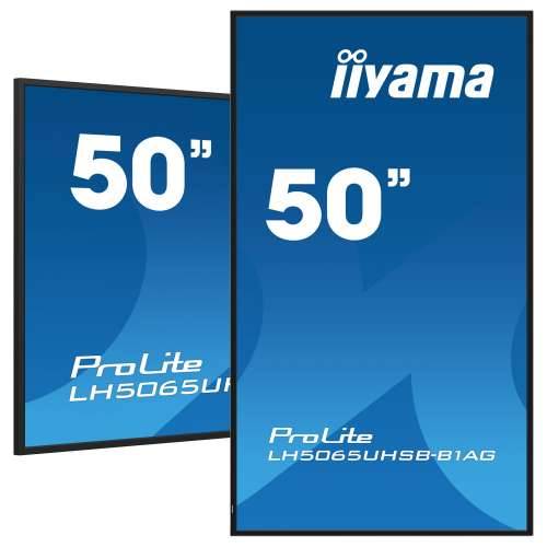 127cm/50“ (3840x2160) iiyama ProLite LH5065UHSB-B1AG 16:9 4K UHD VA Touch 9.5ms 60Hz 24/7 2xHDMI DP LAN WIFI Speaker Black
