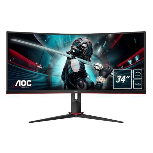 AOC CU34G2X - 86 cm (34 inča), LED, zakrivljen, VA-Panel, Ultra WQHD, 1 ms, 144 Hz, AMD FreeSync, DisplayPort