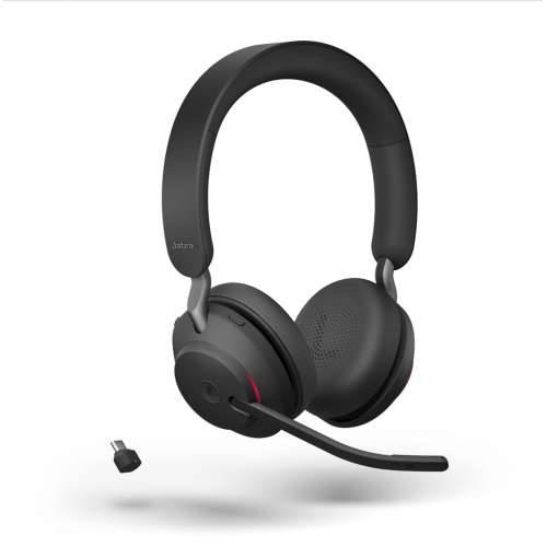 Jabra Evolve2 65 slušalice, stereo, bežična, Bluetooth, crna, uključujući povezivanje 380 USB-C i stanica za punjenje, optimizirana za Microsoft Teams